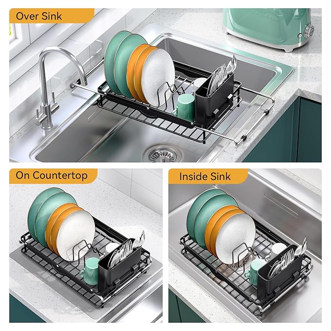 Over the Sink Dish Drying Rack, In Sink Dish Drying Racks, Expandable Dish Rack - Image 2