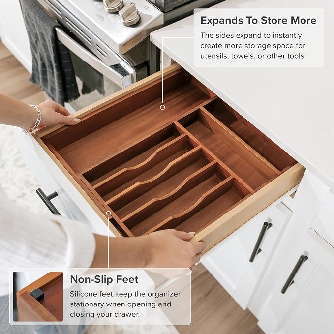 KitchenEdge Premium Silverware, Flatware and Utensil Organizer - Image 6