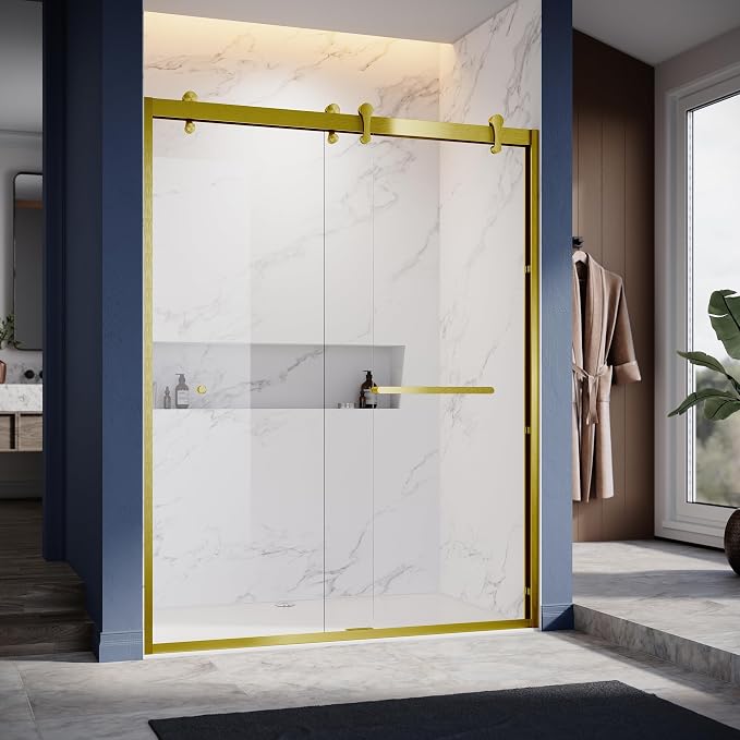 56"-60" W X 76" H Double Sliding Shower Door by UNIKOOSHOWERDOOR