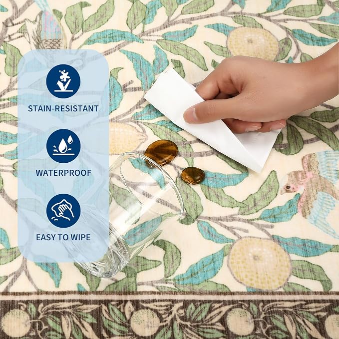 GarveeHome 2x6 Runners for Hallways Non Slip, Boho Leaf Kitchen Runner Rug - Image 6