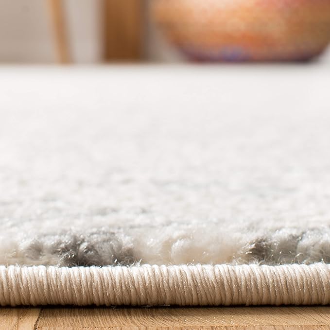 SAFAVIEH Tulum Collection Area Rug - 10' Square, Ivory & Grey, Moroccan Boho Tribal Design, Non-Shedding & Easy to Clean, Ideal for Living Room, Bedroom, Dining Space (TUL272A)
