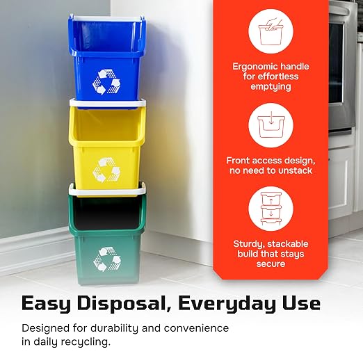 6 Gallon Stackable Recycling Bins - Image 5