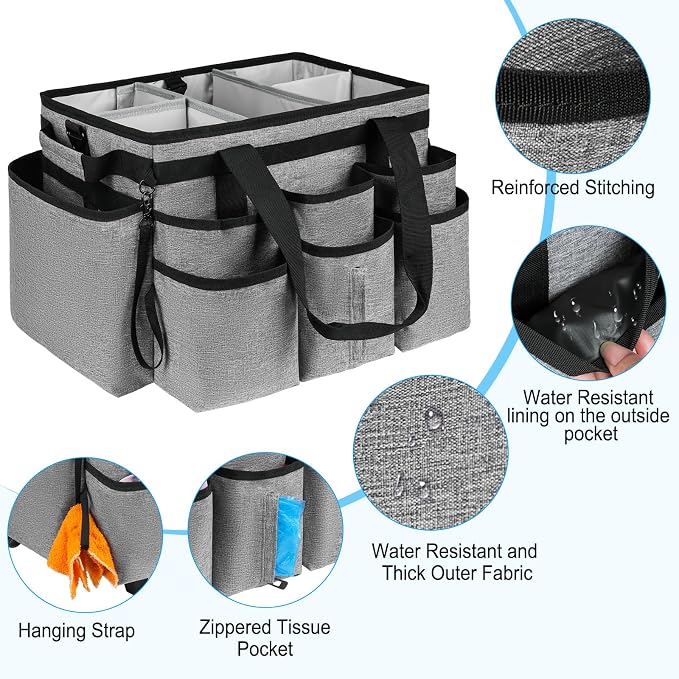 Large Rolling Cleaning Caddy Bag - Image 4