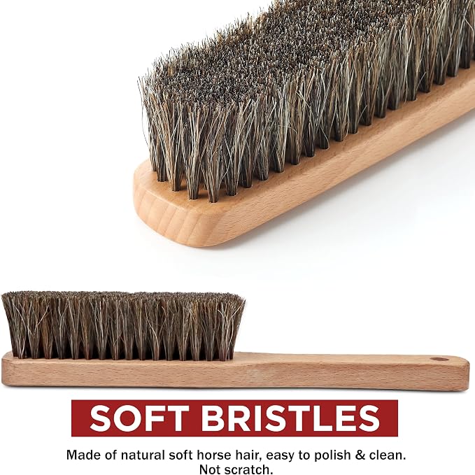 TAKAVU Horsehair Shoe Boot Brush 10.2 Inches - Image 3