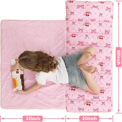 Viviland Toddler Kid Nap Mat for Preschool, Slumber Bag with Pillow and Blanket, Daycare Sleeping Bag Kindergarten Sleep Mat
