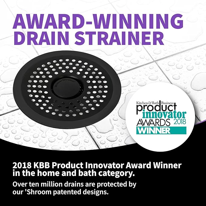 ShowerShroom Ultra Matte Black Hair Catcher, Stainless Steel Drain Protector - Image 3