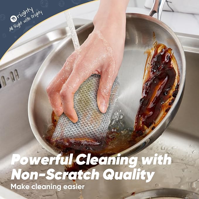 Orighty Multipurpose Wire Dishwashing Rag, Reusable Steel Scrubber Dishcloth - Image 5