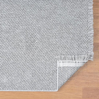 LUXE WEAVERS Solid Machine Woven Gray 5x7 Area Rug, Indoor Stain-Resistant Carpet
