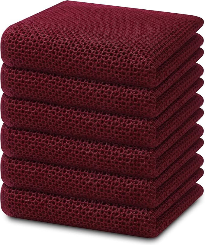 Homaxy 100% Cotton Waffle Weave Kitchen Dish Towels, Ultra Soft Absorbent Quick by Homaxy