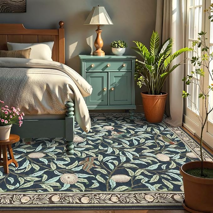 GarveeHome Boho Leaf Rugs for Bedroom, 5x7 Area Rugs for Living Room - Image 3