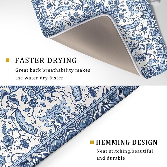 Chinoiserie Floral Dish Drying Mat - Image 2
