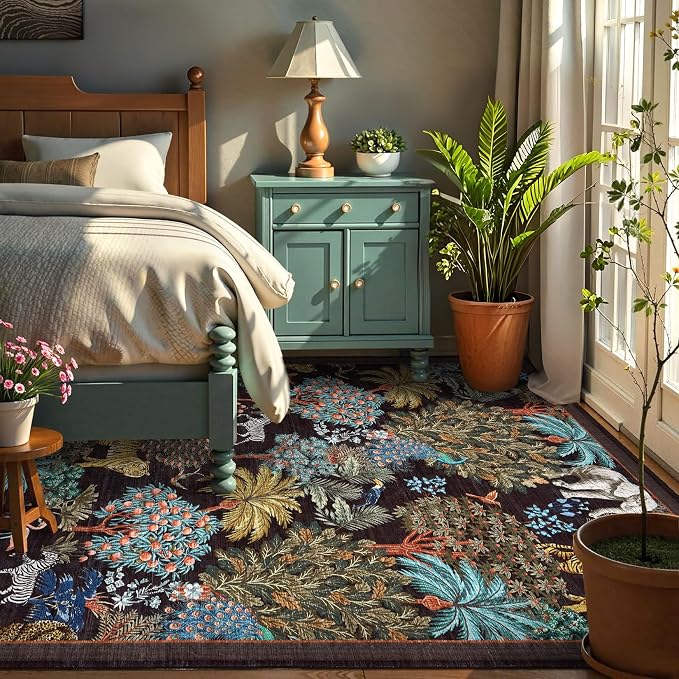 GarveeHome Jungle Animal Print Rug 5x7 Washable Area Rugs - Image 8