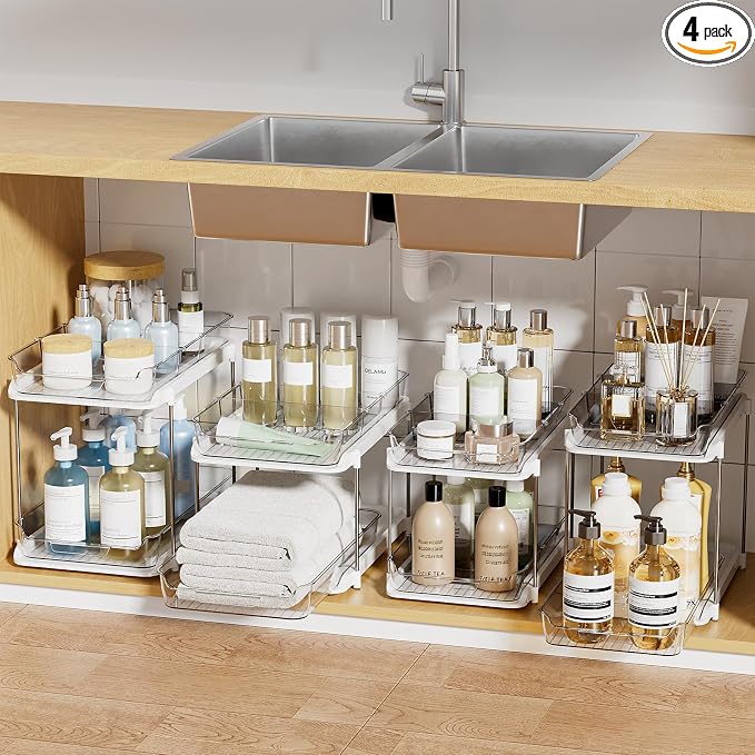 Delamu 2-Tier Multi-Purpose Bathroom Under Sink Organizers and Storage by DELAMU
