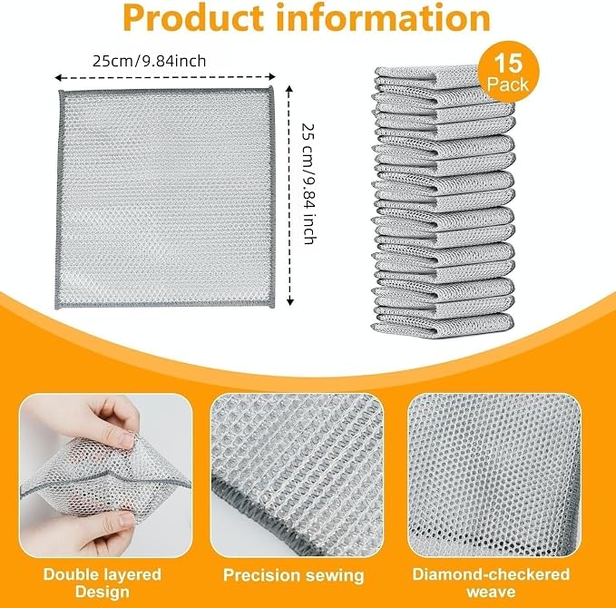 Extra-Large Size Multipurpose Wire Dishwashing Rag, Non Scratch Wire Dishcloth - Image 2