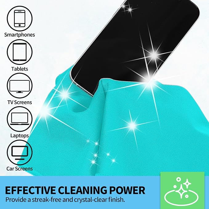 HOMERHYME Microfiber Cleaning Cloth, 12 Pack Window Glasses Cleaning Cloth - Image 4