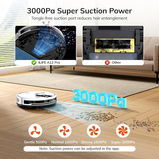ILIFE A12 Pro Robot Vacuum and Mop Combo, Self Emptying Station - Image 2