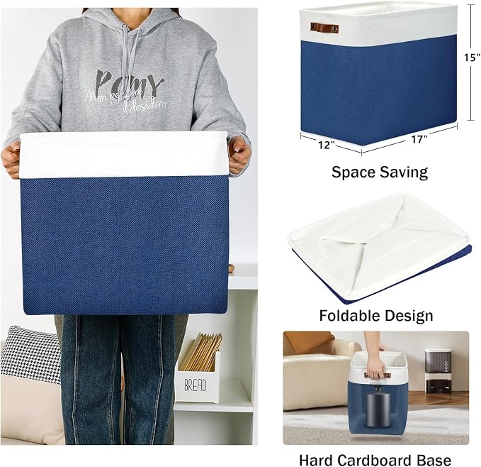 DULLEMELO Large Storage Basket 17"x12"x15", Fabric Organizer Bin - Image 4