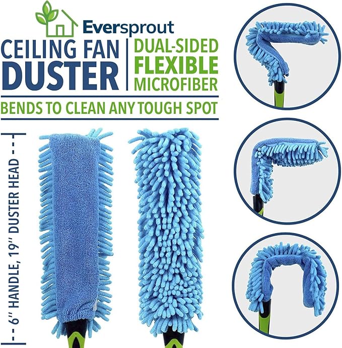 EVERSPROUT Flexible Microfiber Ceiling & Fan Duster | Extra-Long 25'' Duster | - Image 2