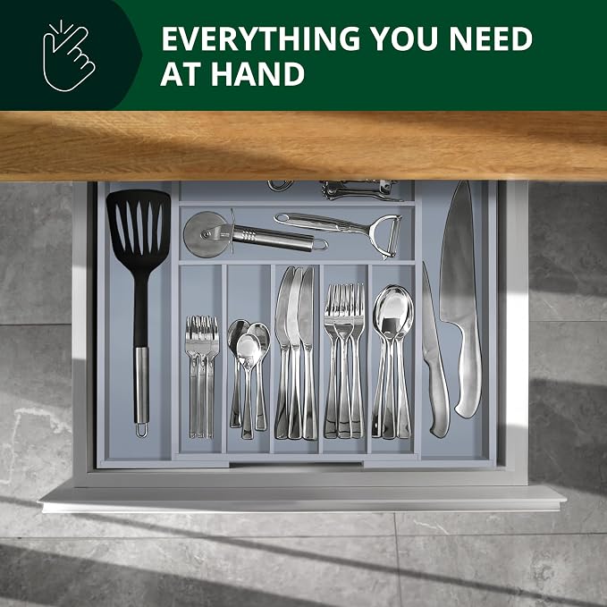 Luxury Bamboo Kitchen Drawer Organizer - Image 3