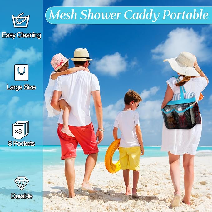 Hillban 4 Pcs Mesh Shower Caddy Portable Large Quick Dry Shower Caddy Basket - Image 6