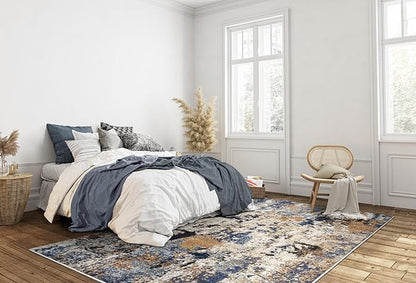 Keen Home Design Area Rugs - 6x9 Non-Shedding, Abstract Rugs for Kitchen, Living Room, Bedroom, Dining Room, Entryway - Size: 5'11" x 9'2", Multi