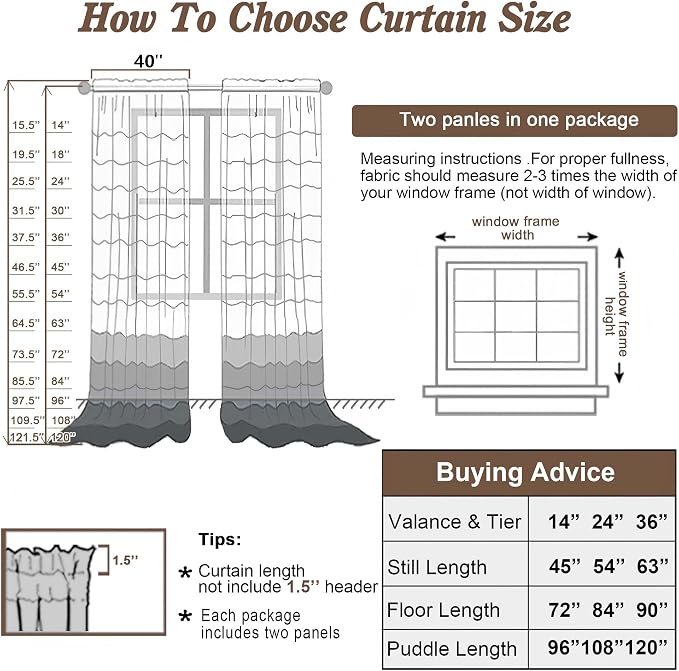 Chyhomenyc Ivory Sheer Curtains 84 Inches Long 2 Panels Set, Light Filtering - Image 4