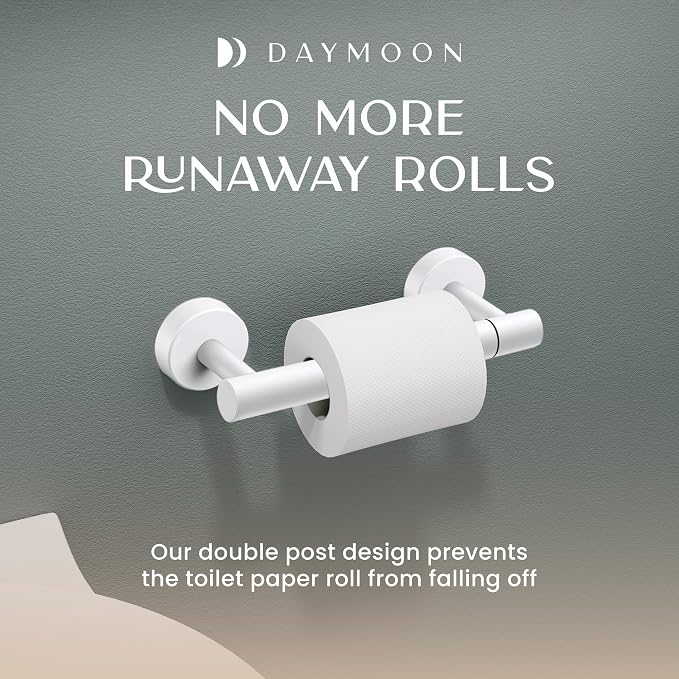 Day Moon™ Matte White Toilet Paper Holder Wall Mount - Image 7