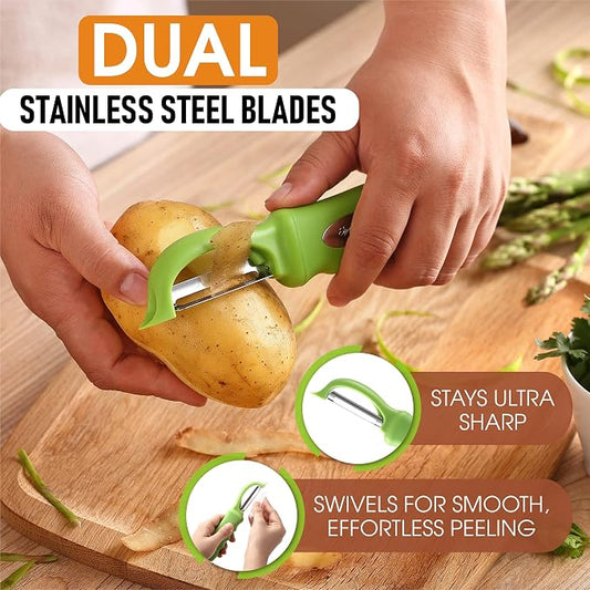 Spring Chef Premium Swivel Vegetable Peeler, Soft Grip Handle and Ultra Sharp - Image 2