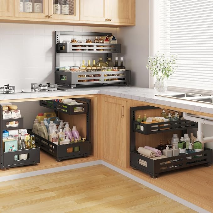 2 Pack 21IN-Depth Under Sink Organizer, Pull Out Cabinet Organizer - Image 7