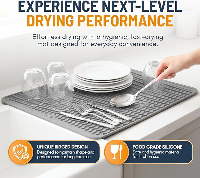 Silicone Dish Drying Mat for Kitchen Counter - Image 2