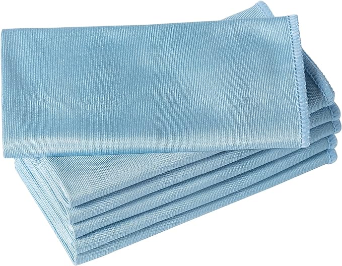 6 Pack Microfiber Glass Cleaning Cloth, 16 Inch X 16 Inch, Lint Free Quickly by Puomue