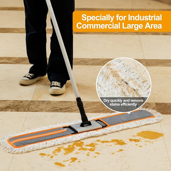 36" Commercial Dust Mops for Floor Cleaning Heavy Duty Floor Duster Mop - Image 2