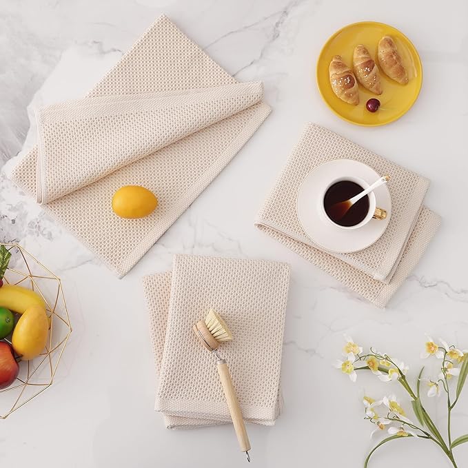 Homaxy 100% Cotton Waffle Weave Kitchen Dish Towels, Ultra Soft Absorbent Quick - Image 7