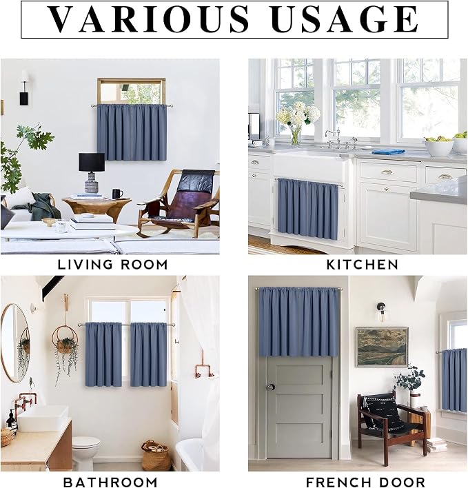RYB HOME Blackout Curtains for Kitchen, Over Sink Privacy Curtains Window Decor - Image 6