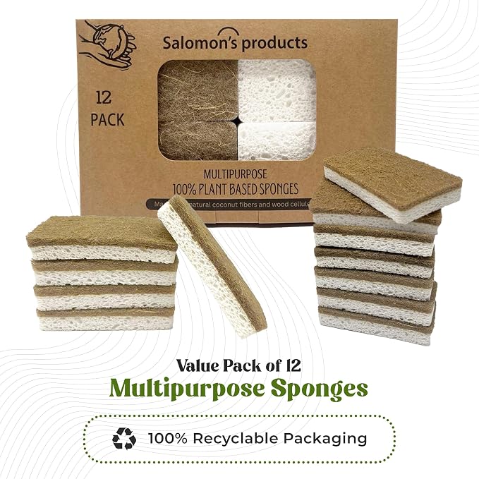 12 Pack Natural Kitchen Sponges - Image 7