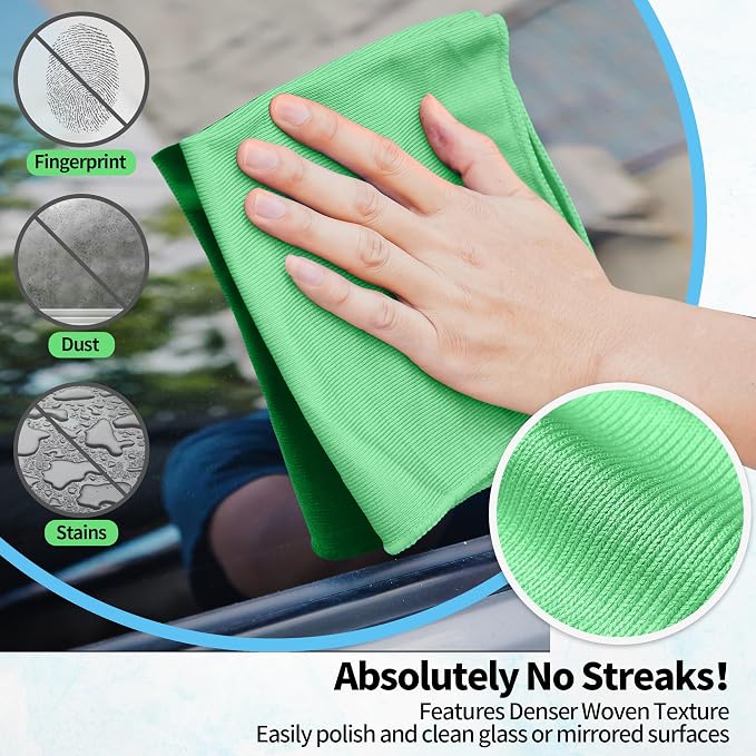 HOMERHYME Microfiber Cleaning Cloth, 10 Pack Glasses Cleaning Cloth, Streak - Image 3