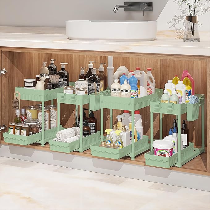 Under Sink Organizer, Bathroom Organizers and Storage, 2 Tier Multi-Use Pull by Sevenblue
