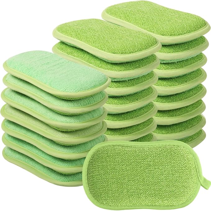 24 Pack Multi Purpose Scrub Sponges Non Scratch Microfiber Sponge Cleaning Dish by Shimeyao