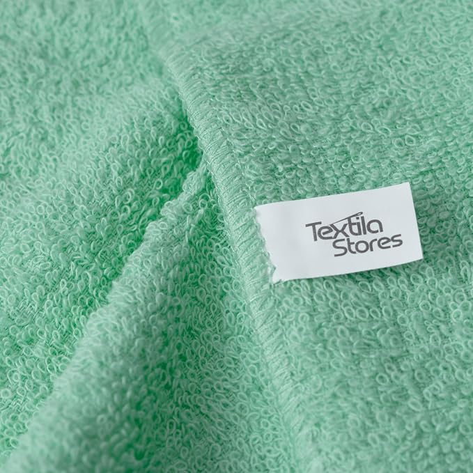 Textila Terry Wash Cloths – Pack of 10, Aqua Green, 12x12 Inches – Soft - Image 7