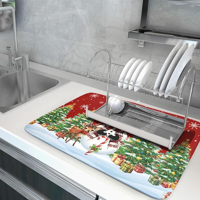 Christmas Snowman Dish Drying Mat - Image 5