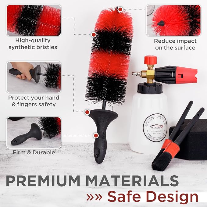 TAKAVU Premium Wheel & Tire Brush, Long Bristle Detailing Brush - Image 3