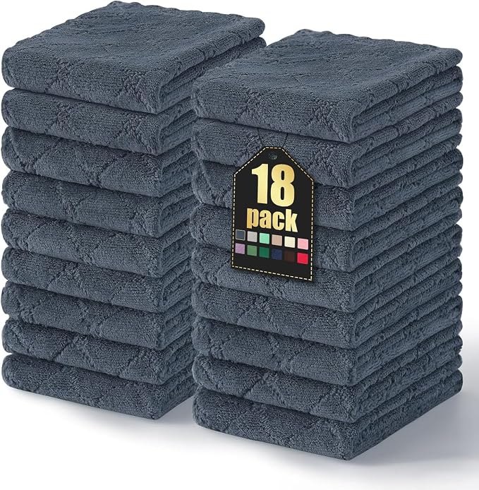 Homaxy 18 Pack Dish Towels for Kitchen, Super Soft and Absorbent Coral Velvet by Homaxy
