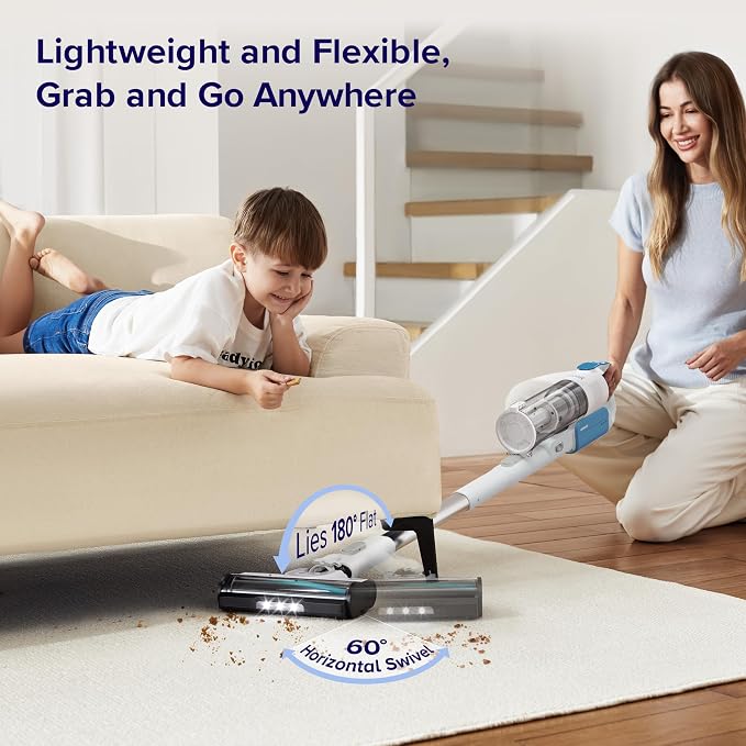 LEVOIT Cordless Stick Vacuum, Anti-Tangle, LED Headlights, Removable Battery - Image 4