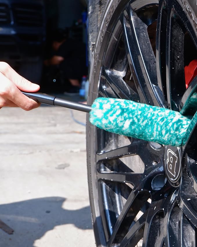 Wheel Brushes for Cleaning Wheels- 2X Soft Wheel Cleaning Woolies Brush - Image 6