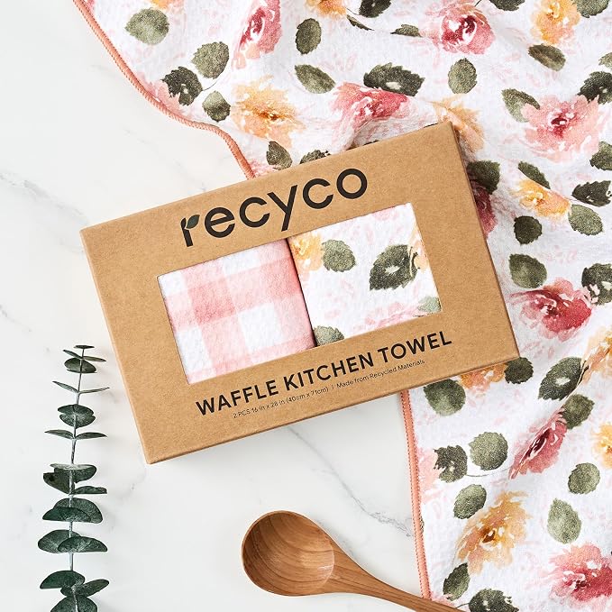 RECYCO Waffle Kitchen Towel Set of 2 - Image 7