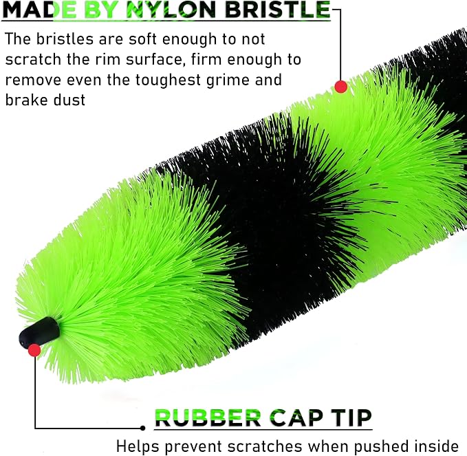 TAKAVU Master Wheel & Tire Brush, Easy Reach Rim Detailing Brush, Exhaust Tips - Image 2