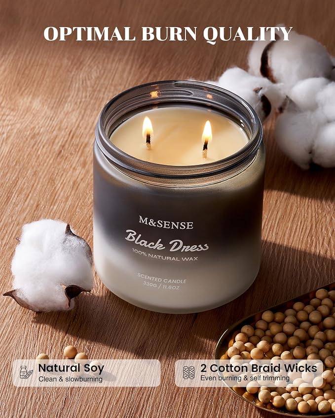 M&SENSE Vanilla Leather Scented Candles - Image 3