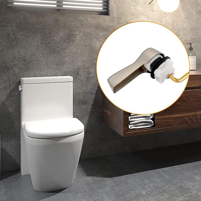 Hibbent Universal Metal Side Mount Toilet Handle Replacement Kit, Brass Toilet - Image 9