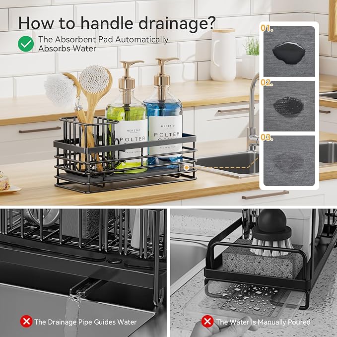 Yofidra Sponge Holder for Kitchen Organizer: Sink Caddy - Image 3