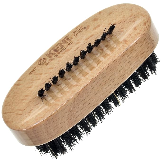 Kent NB2 Natural Bristle Fingernail Brush and Hand Scrub Brush, Beechwood Nail by KENT